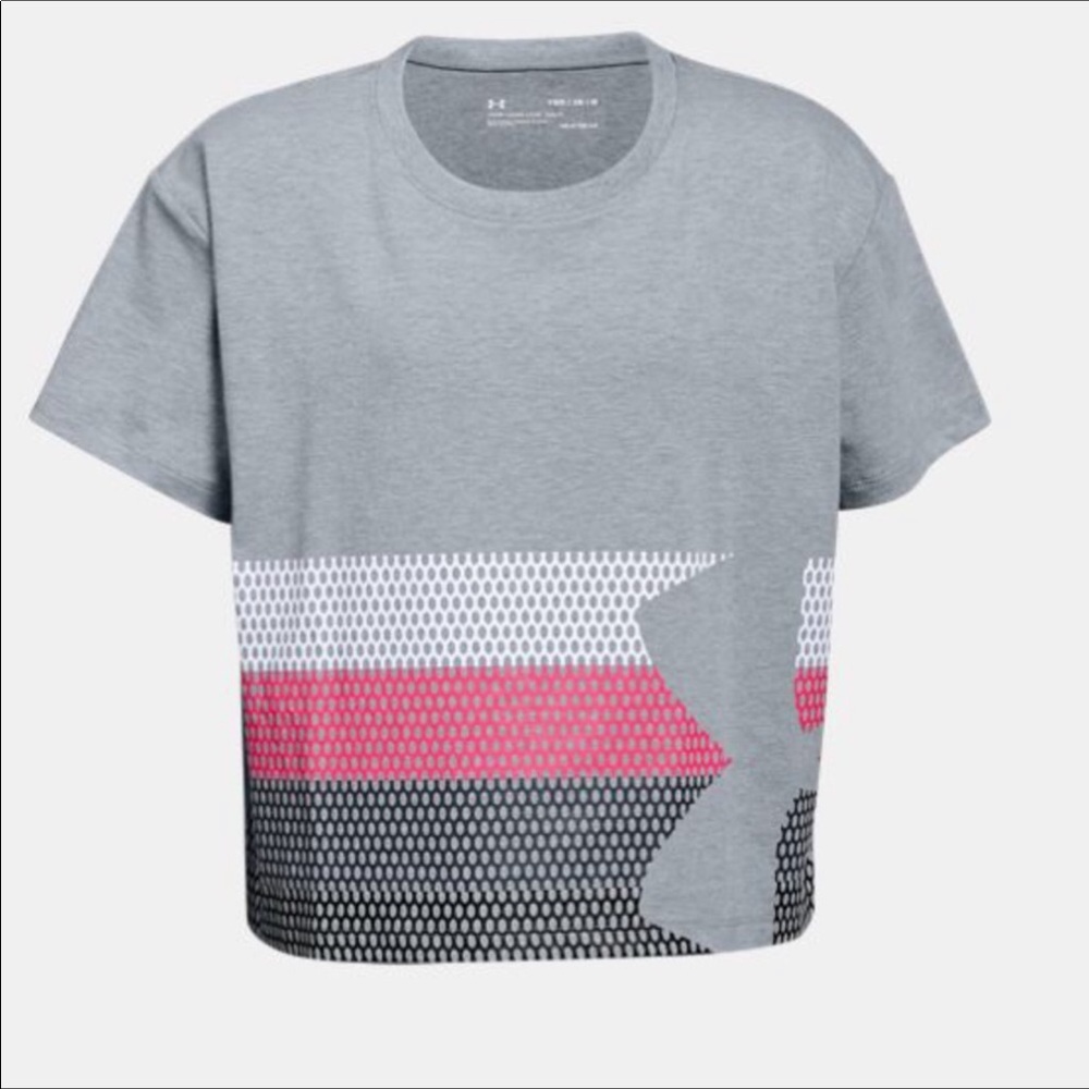 UNDER ARMOUR GIRLS SIZE YXL CROPPED SS TEE